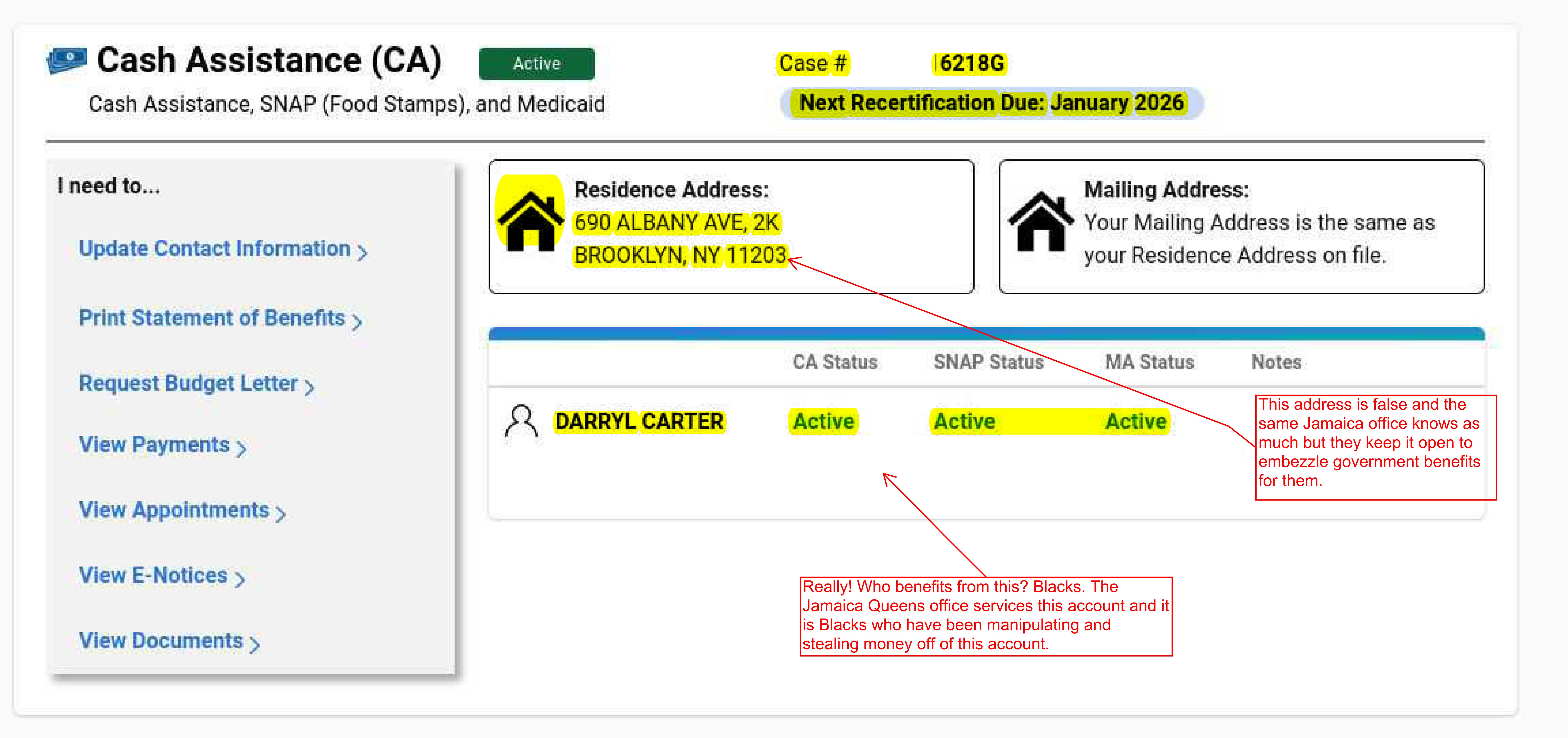 Legalhotwater public exposure of NYC welfare fraud