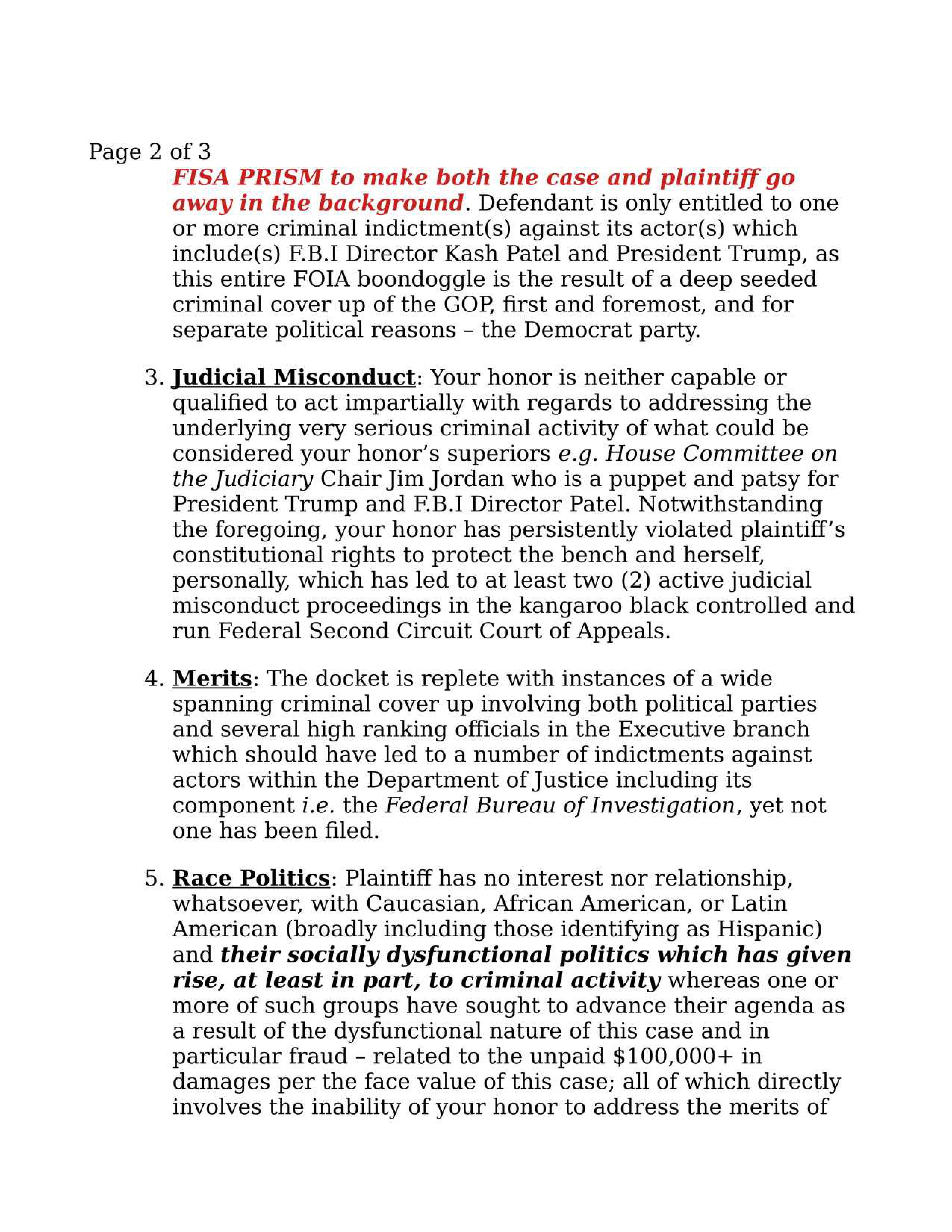 Department of Justice defalcation with defalcationist Obama judge Hall