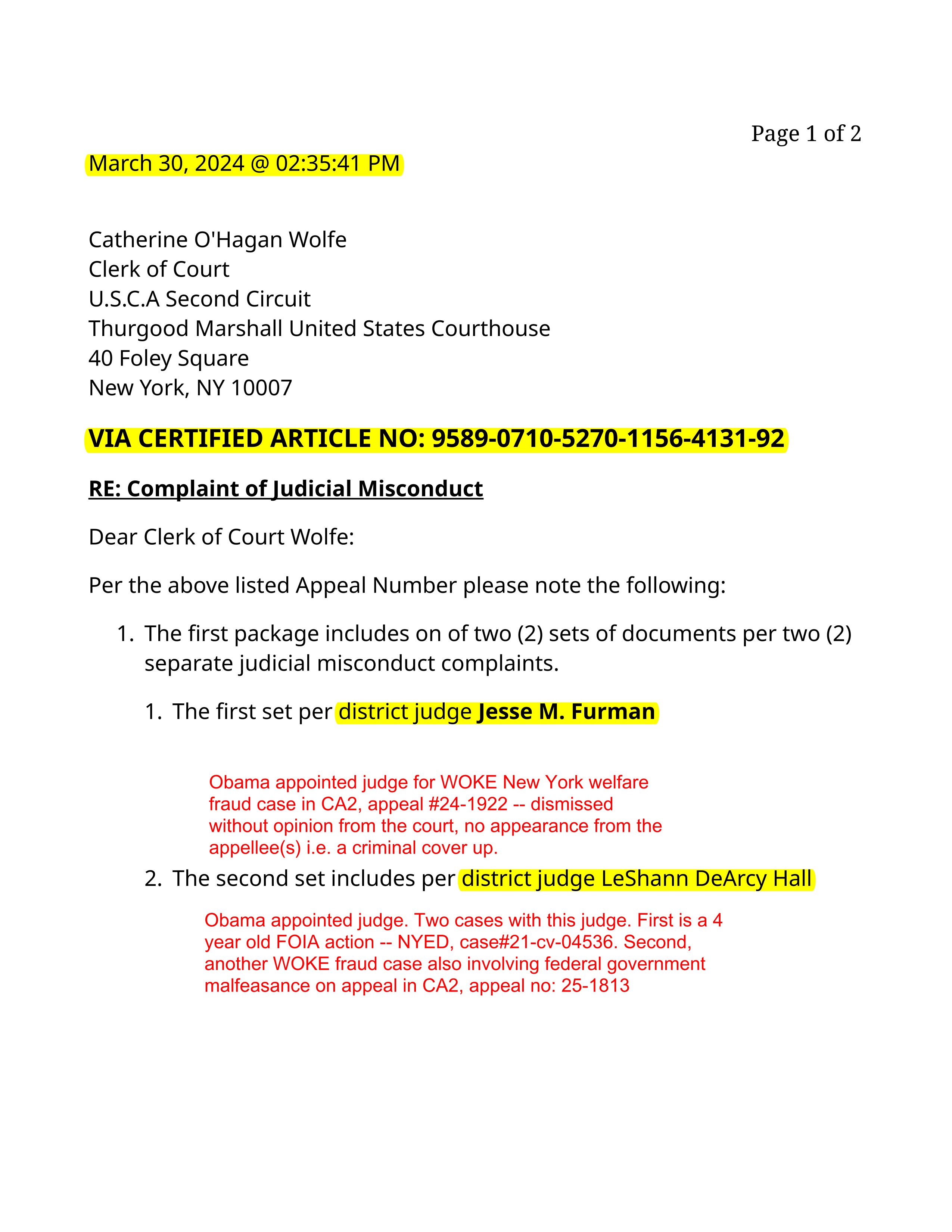 Judicial Misconduct Corruption Rollcall
